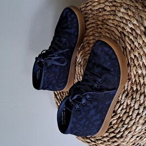 Nobull Unisex Toomey Blue Print Canvas Mid Athletic/ Weightlifting Sneakers W6.5